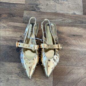 Diba Gold Studded Flats